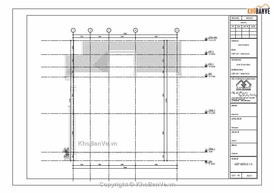 Revit,biệt thự,mái thái,Bản vẽ biệt thự 2 tầng