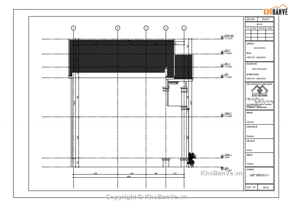 Revit,biệt thự,mái thái,Bản vẽ biệt thự 2 tầng