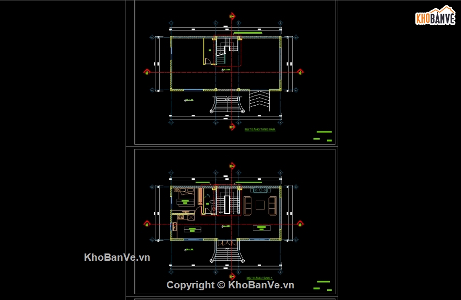 kiến trúc biệt thự,nhà 3 tầng,bản vẽ cad biệt thự 3 tầng