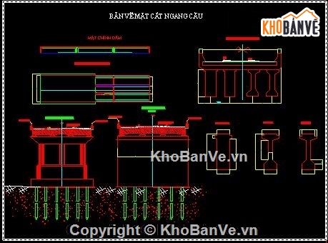 cầu dầm I,Bản vẽ dầm I,Bản vẽ cầu dầm,Bản vẽ dầm