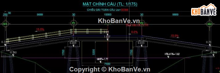 cầu dầm i,bản vẽ cầu dầm i,file bản vẽ cầu dầm