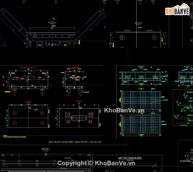 cầu dầm i,bản vẽ cầu dầm i,file bản vẽ cầu dầm