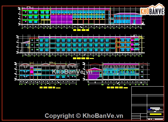 cad trường học,Bản vẽ trường học,vẽ trường học,kiến trúc trường học