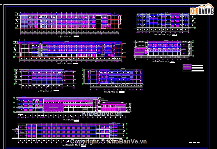 cad trường học,Bản vẽ trường học,vẽ trường học,kiến trúc trường học