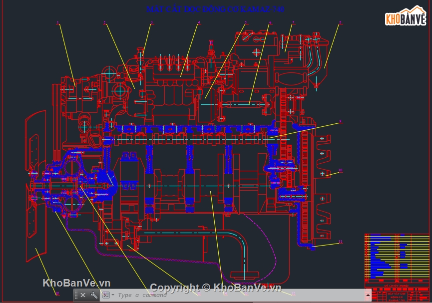 Bản vẽ cad,ệ thống bôi trơn,động cơ Kamaz