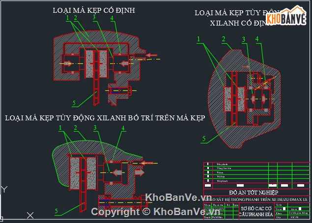 hệ thống phanh ABS,phanh ABS trên xe,cad hệ thống phanh ABS,Autocad hệ thống phanh xe