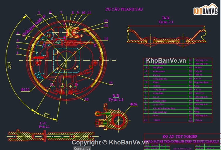 hệ thống phanh ABS,phanh ABS trên xe,cad hệ thống phanh ABS,Autocad hệ thống phanh xe