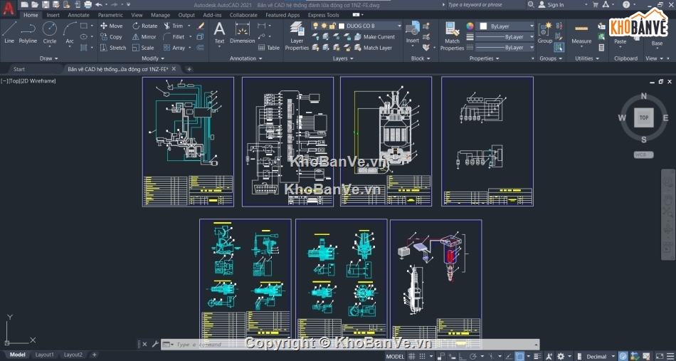 động cơ 1NZ-FE,hệ thống đánh lửa,Bản vẽ hệ thống phanh,Bản vẽ cad hệ thống đánh lửa,Bản vẽ cad động cơ