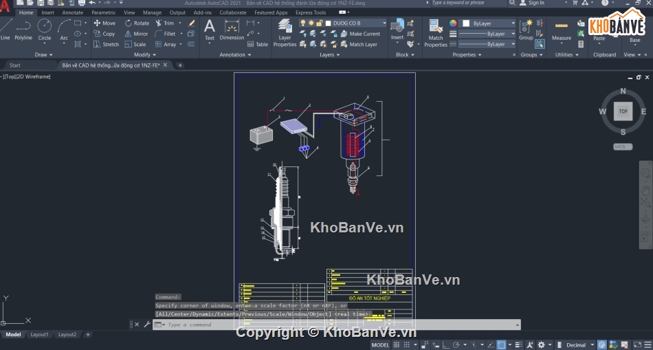 động cơ 1NZ-FE,hệ thống đánh lửa,Bản vẽ hệ thống phanh,Bản vẽ cad hệ thống đánh lửa,Bản vẽ cad động cơ