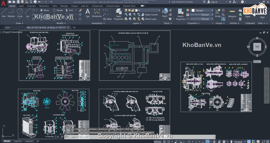 động cơ 1NZ-FE,hệ thống làm mát,Bản vẽ hệ thống phanh,cad hệ thống làm mát động cơ,Bản vẽ cad động cơ