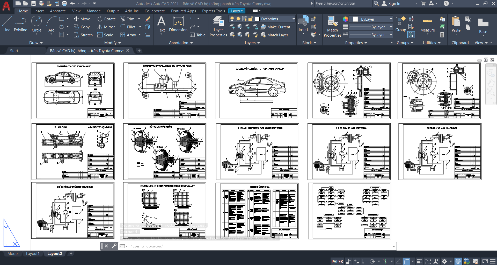 hệ thống phanh ABS,Bản vẽ hệ thống phanh,Bản vẽ cad hệ thống phanh