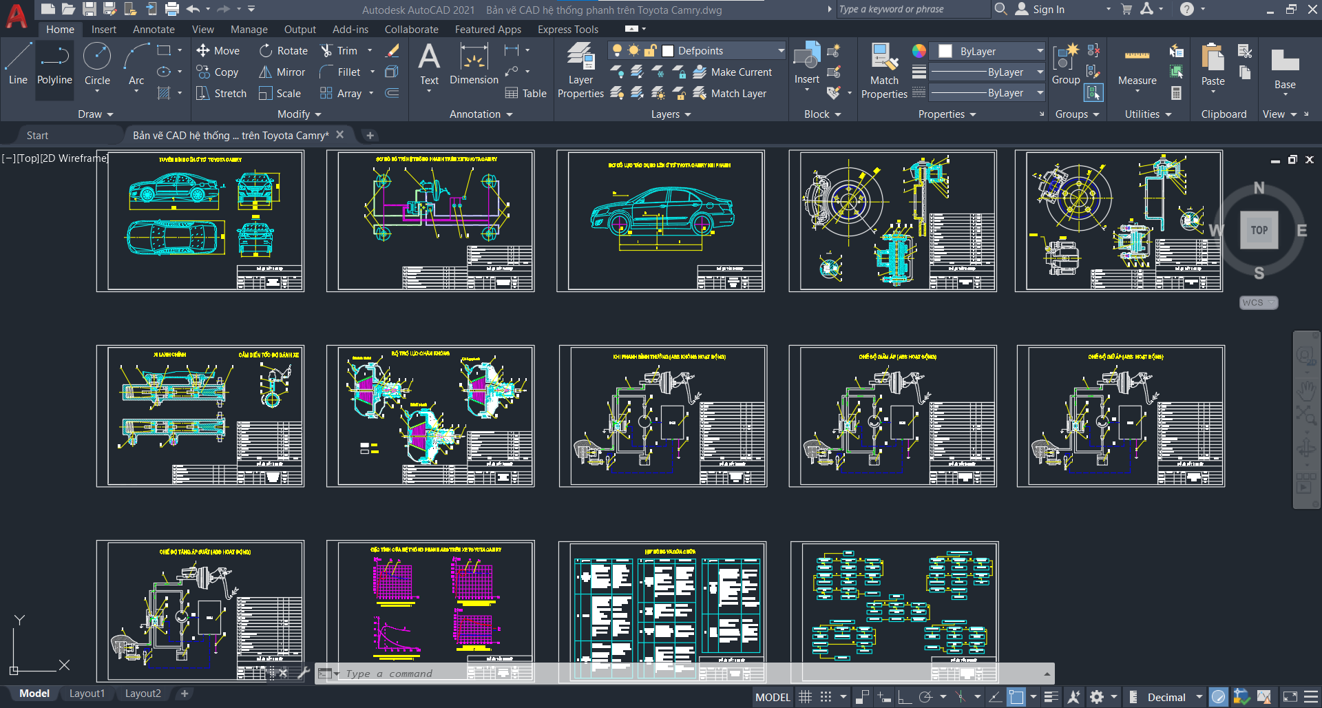 hệ thống phanh ABS,Bản vẽ hệ thống phanh,Bản vẽ cad hệ thống phanh