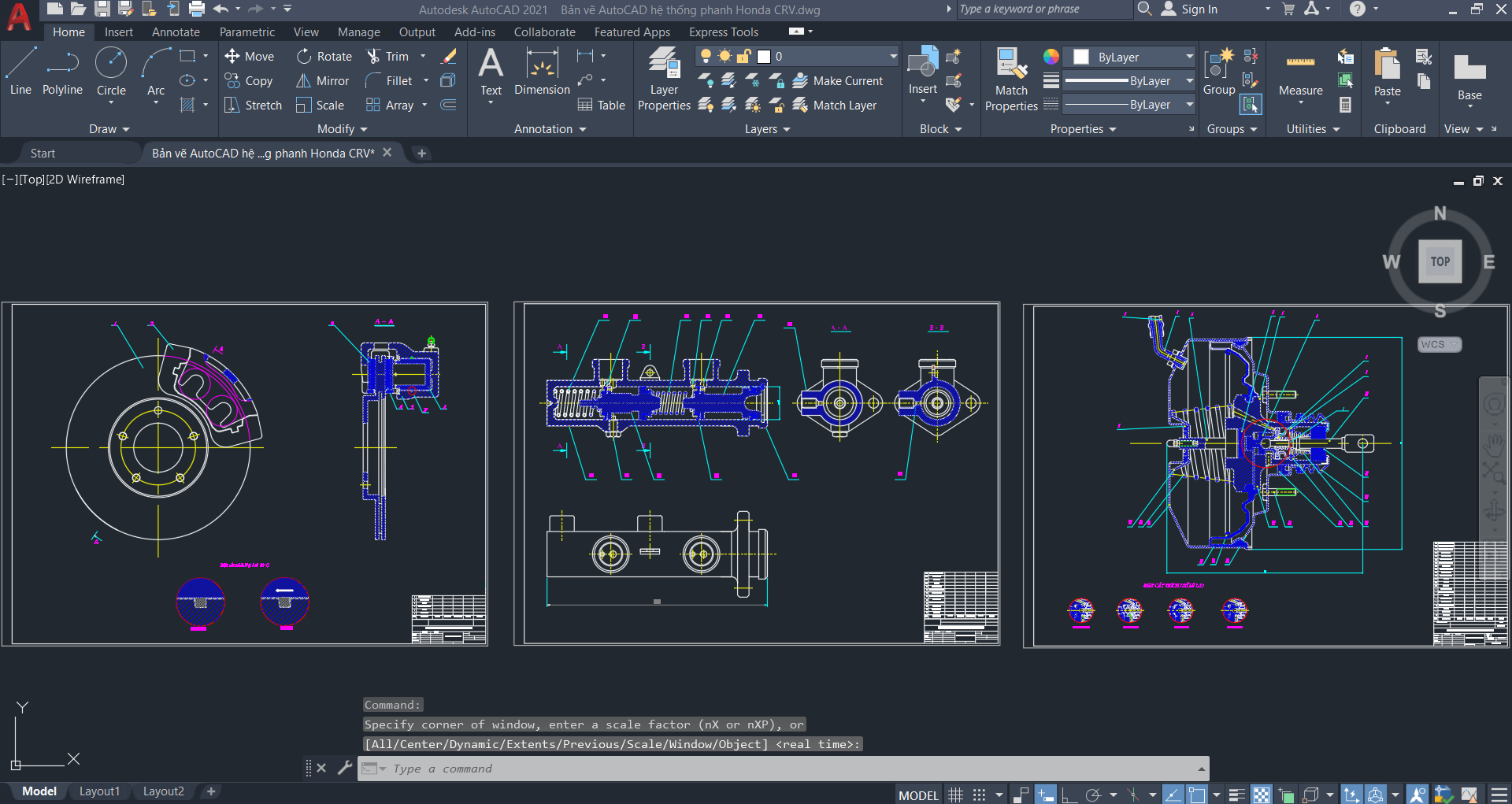 Bản vẽ hệ thống phanh,Bản vẽ hệ thống treo,Bản vẽ cad hệ thống phanh,honda crv,phanh honda crv