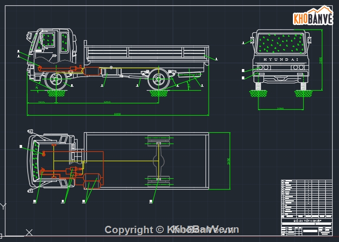 hệ thống phanh thủy khí,hệ thống phanh thủy khí xe tải Hyundai,Bản vẽ cad hệ thống phanh thủy khí xe tải Hyundai