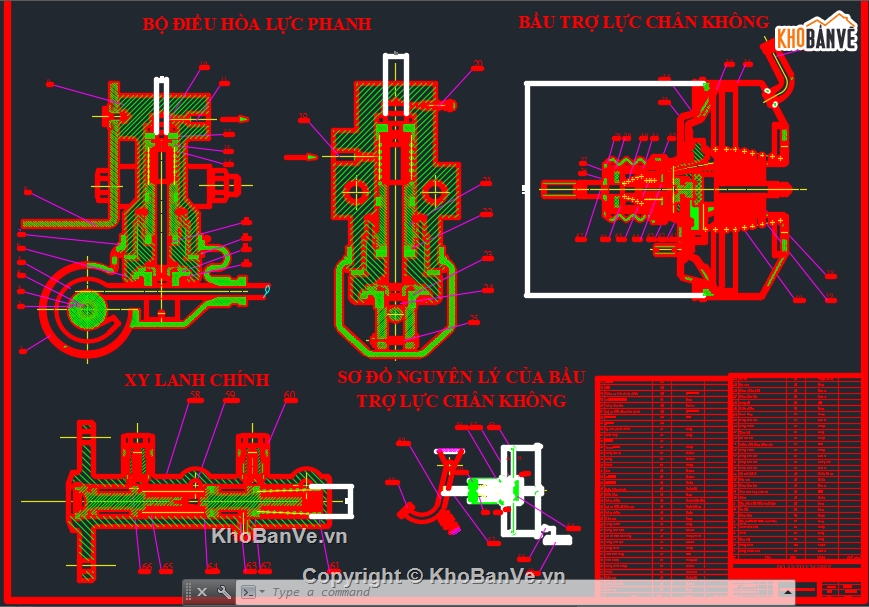 hệ thống phanh thủy lực,phanh thủy lực trên xe Toyota Hiace,Bản vẽ CAD hệ thống phanh thủy lực,Autocad hệ thống phanh thủy lực