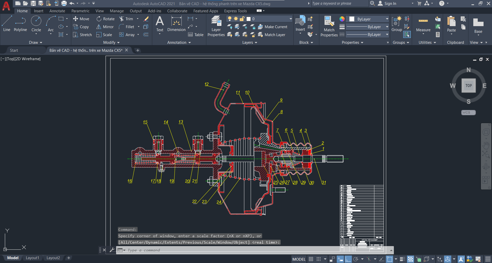 Bản vẽ hệ thống phanh,hệ thống phanh,Bản vẽ cad hệ thống phanh