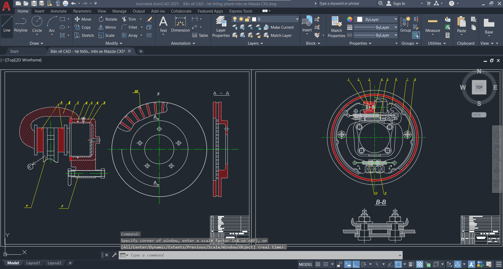 Bản vẽ hệ thống phanh,hệ thống phanh,Bản vẽ cad hệ thống phanh