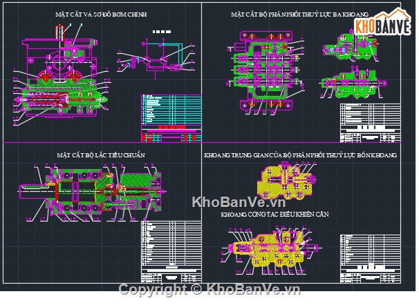 Bản vẽ cad,hệ thống truyền động thủy lưc,máy xúc EO420A