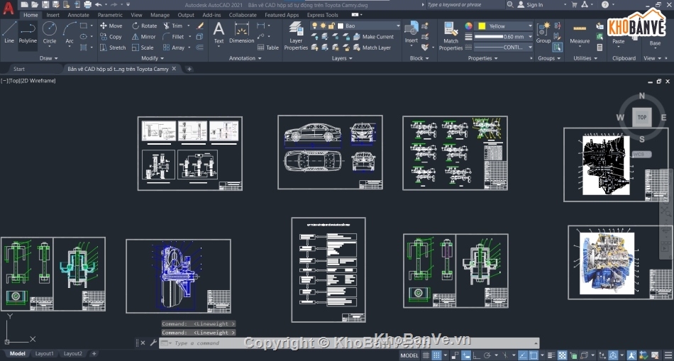 bản vẽ hộp số tự động,autocad hộp số tự động,bản vẽ cad hộp số camry