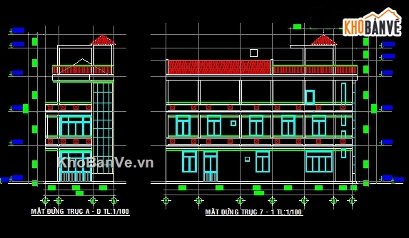 bản vẽ nhà 3.5 tầng,file cad thiết kế nhà phố 3.5 tầng,mẫu thiết kế nhà phố 3.5 tầng