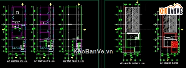 bản vẽ nhà 3.5 tầng,file cad thiết kế nhà phố 3.5 tầng,mẫu thiết kế nhà phố 3.5 tầng