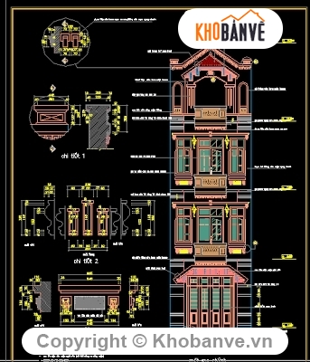 Bản vẽ autocad,bản vẽ biệt thự,mẫu nhà phố,nhà mặt phố,thiết kế nhà phố,bản vẽ nhà 4 tầng