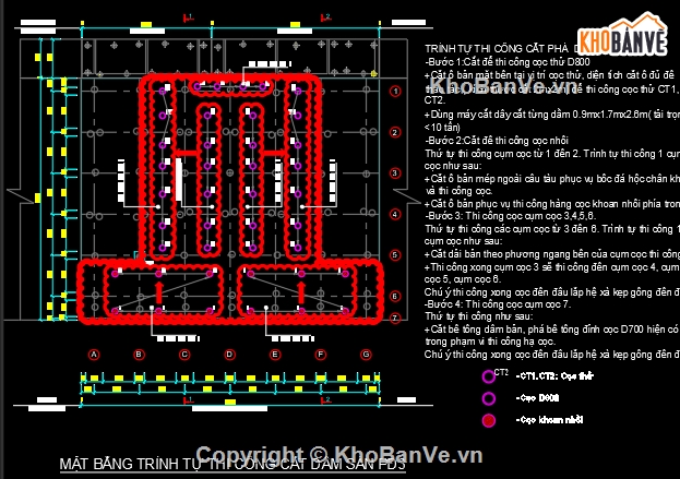 Bản vẽ cad thi công cầu,Bản vẽ cad phá dỡ kết cầu sàn bê tông thi công cọc,phá dỡ sàn bê tông,đục bê tông sàn biện pháp cọc biển