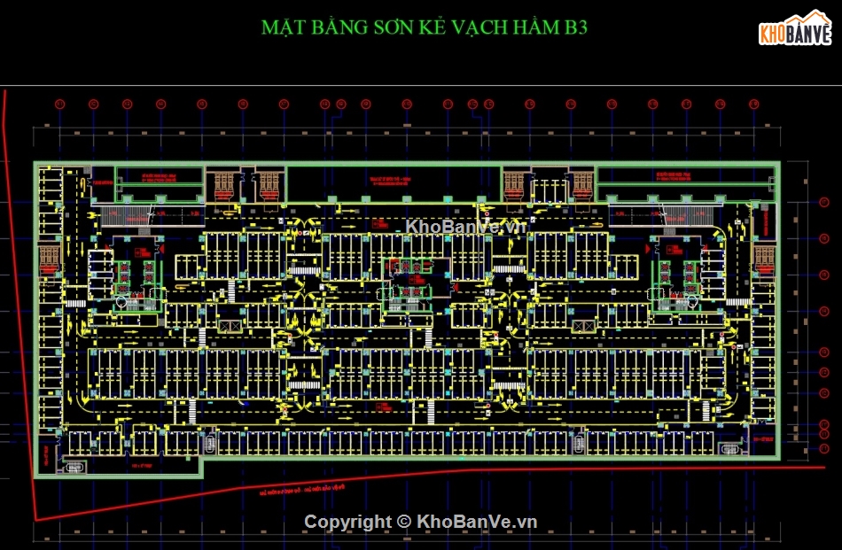 sơn kẻ vạch,cad sơn kẻ vạch,bãi đỗ xe tầng hầm