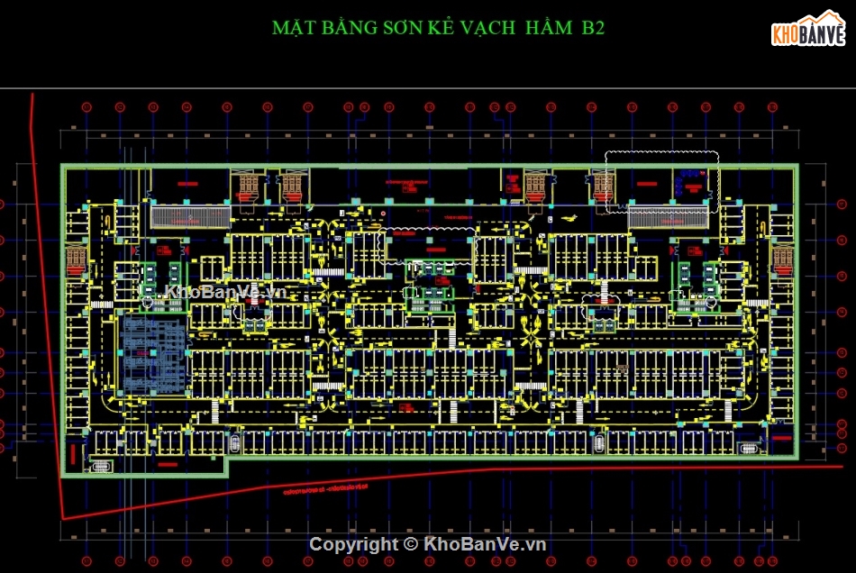 sơn kẻ vạch,cad sơn kẻ vạch,bãi đỗ xe tầng hầm