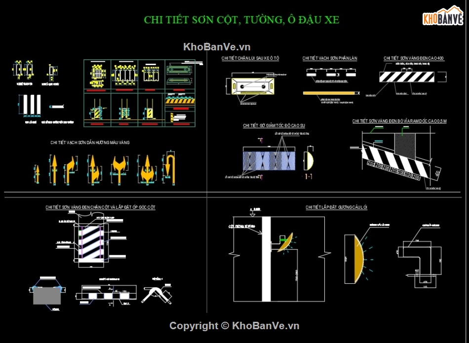 sơn kẻ vạch,cad sơn kẻ vạch,bãi đỗ xe tầng hầm