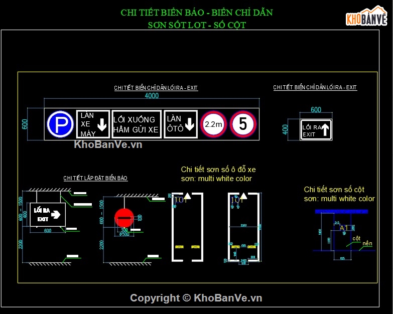 sơn kẻ vạch,cad sơn kẻ vạch,bãi đỗ xe tầng hầm