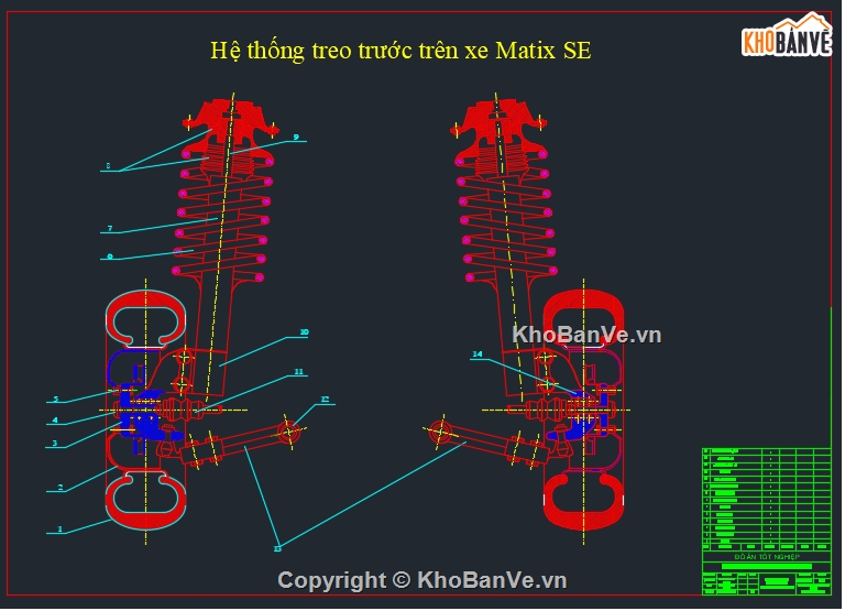 hệ thống treo,hệ thống treo trên xe Matiz,hệ thống xe Matiz,thiết kế hộ thống treo trên xe matiz,Bản vẽ hệ thống treo,File thiết kế hệ thống treo trên ô tô