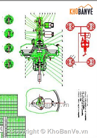 cad dẫn động xe tải,bản vẽ cad tổng quan,xe tải isuzu 5 tấn,dẫn động xe tải,dẫn động phanh tang trống