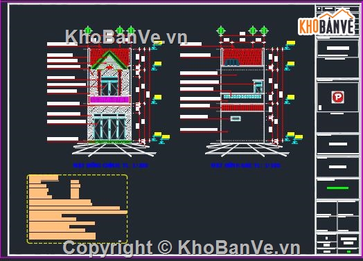 nhà 2 tầng mái thái đẹp,Bản vẽ  nhà 2 tầng,file cad nhà phố 2 tầng,nhà phố 2 tầng sketchup