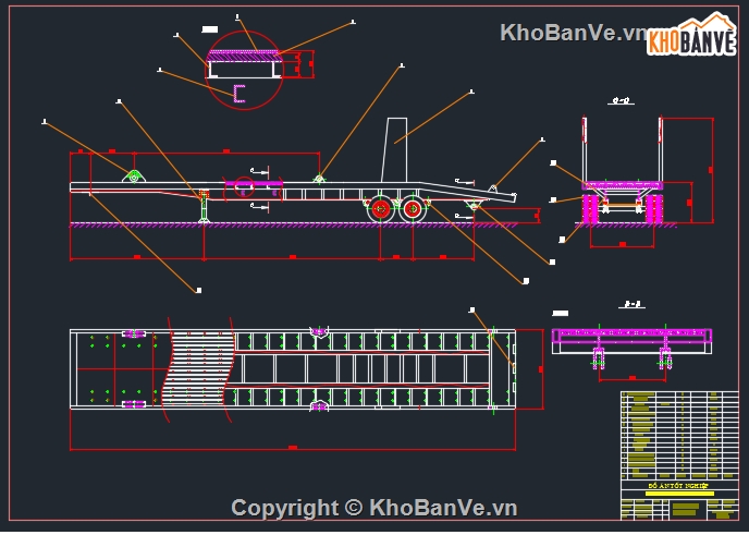 Bản vẽ cad,Xe vận tải,chuyển chở xe con