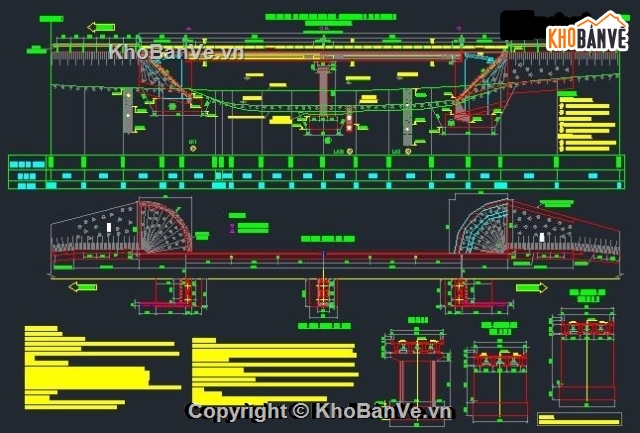 Bản vẽ,bản vẽ cầu 2 nhịp,thiết kế cầu 2 nhịp