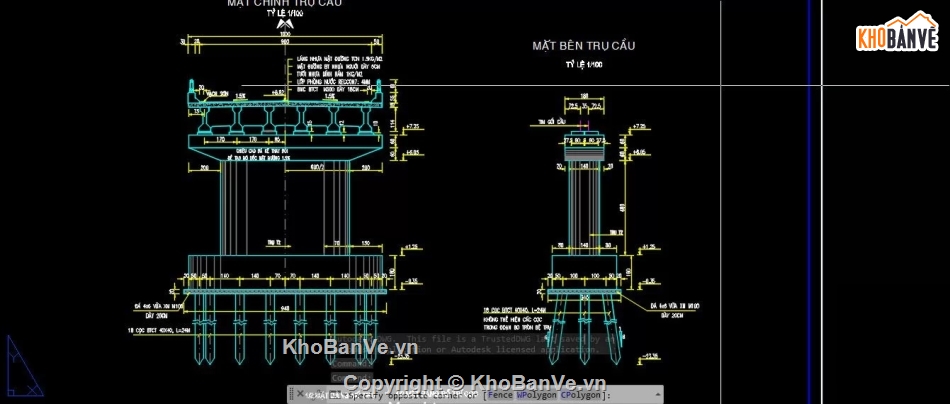 cad cầu,cầu 3 nhịp,bản vẽ cầu 3 nhịp