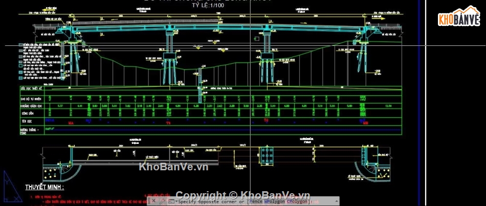 cad cầu,cầu 3 nhịp,bản vẽ cầu 3 nhịp