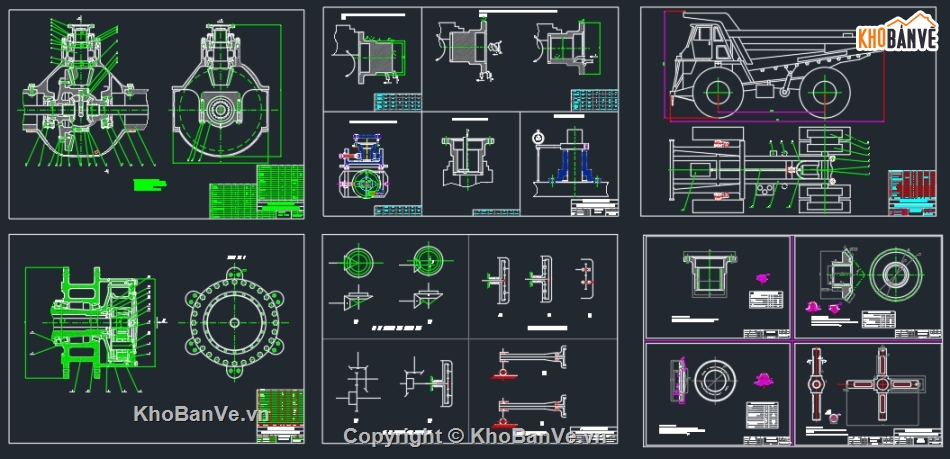 Bản vẽ cầu xe,Xe tải kéo 773E,Bản vẽ cầu xe xe tải kéo 773E,Xe 773 E,Cầu chủ động xe 773 E