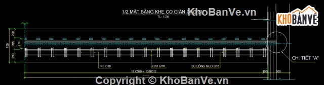 khe cầu dần I 33m,khe co giãn,mối nối,khe co giãn cao su,dầm I,bản vẽ cầu dầm I 33m