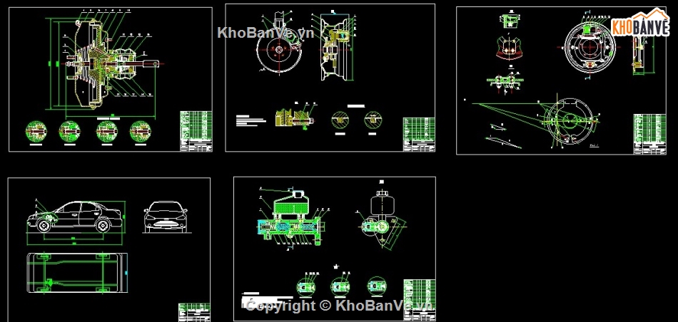 chi tiết,hệ thống phanh,phanh,bản vẽ chi tiết phanh