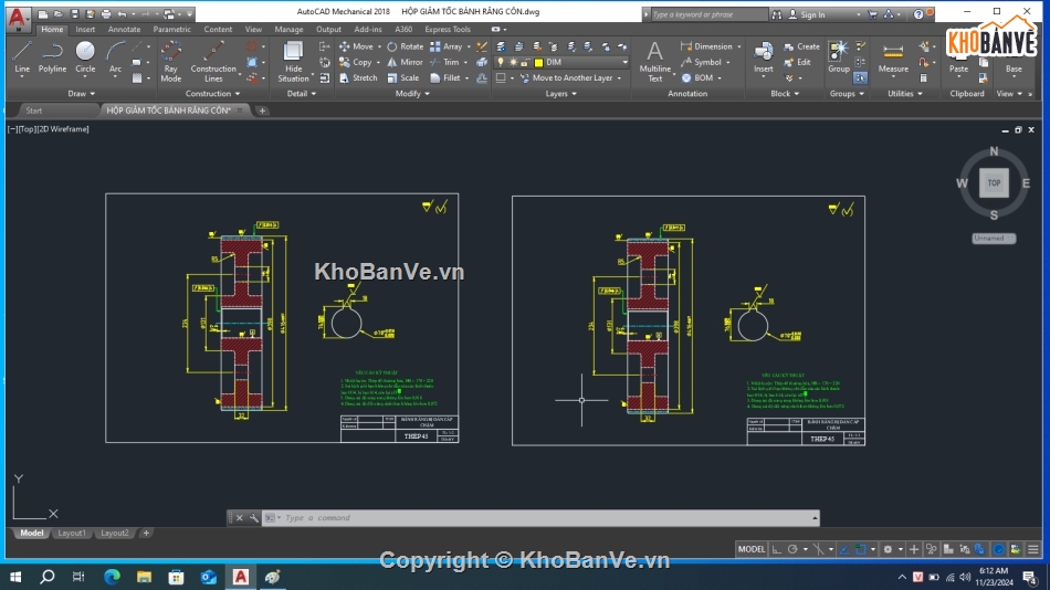 Bản vẽ chi tiết,bánh răng,răng côn,răng trụ,bản vẽ hộp giảm tốc