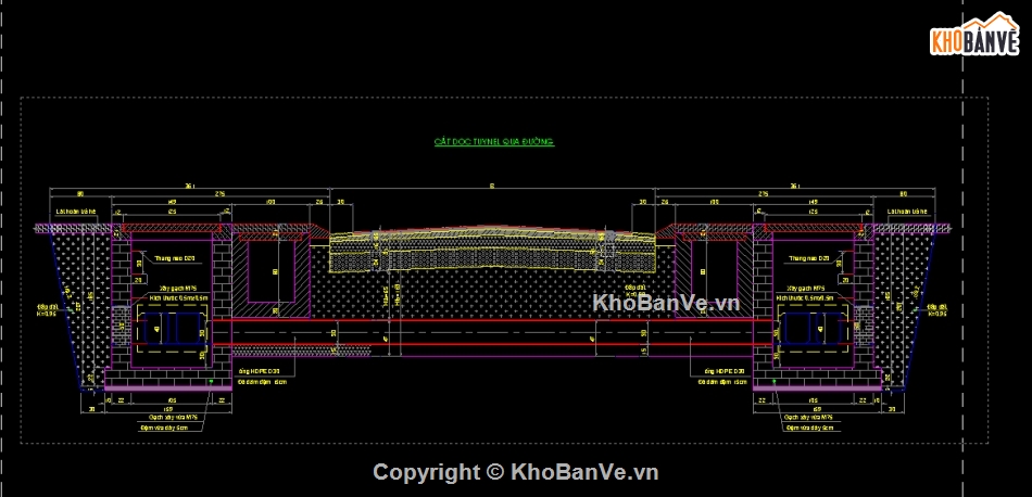 Bản vẽ chi tiết tuynel qua đường,Bản vẽ chi tiết ga,đường