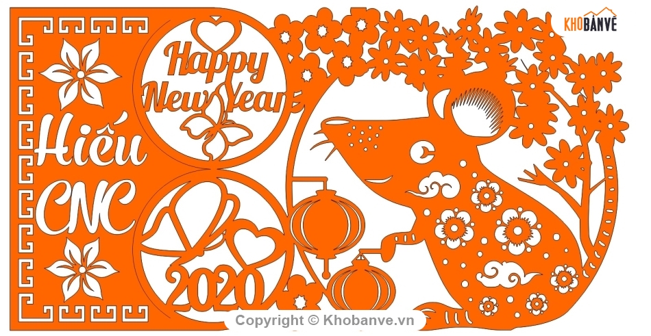 File CNC tranh chúc mừng năm mới,tranh cắt CNC,cắt cnc canh tý,Cắt CNC chúc mừng năm mới