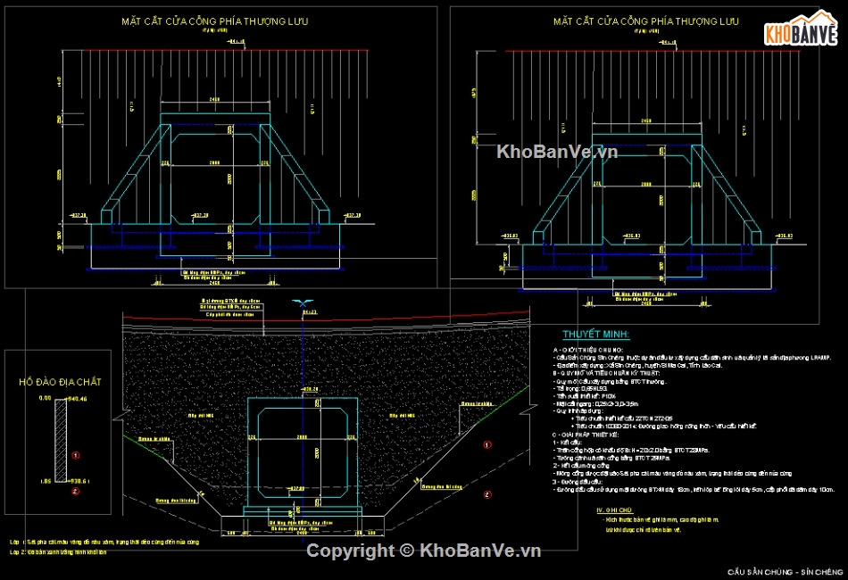 cống hộp 2x2,Bản vẽ cad cống hộp,Bản vẽ cống hộp