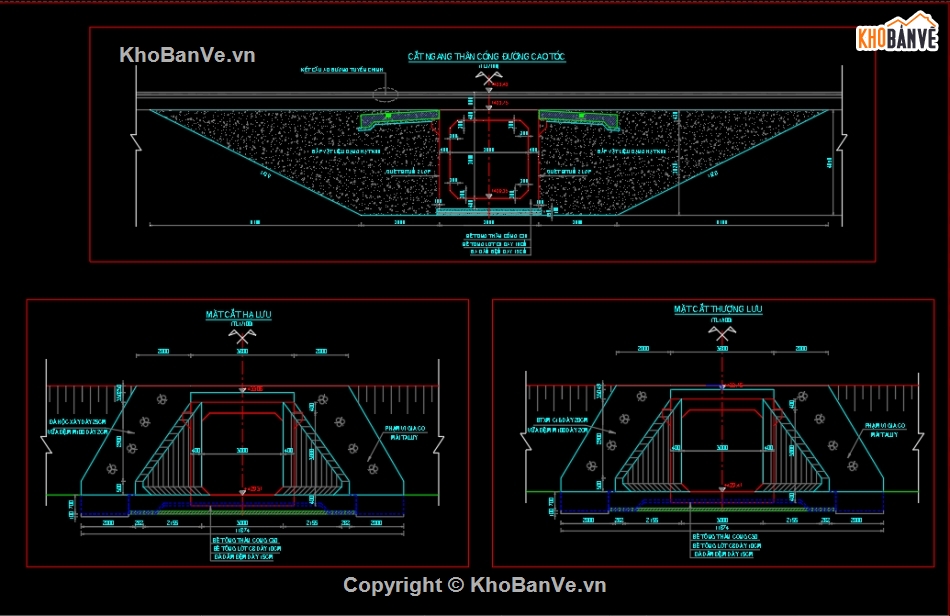 Bản vẽ cống hộp,cống hộp 3x3m,Bản vẽ cad cống hộp