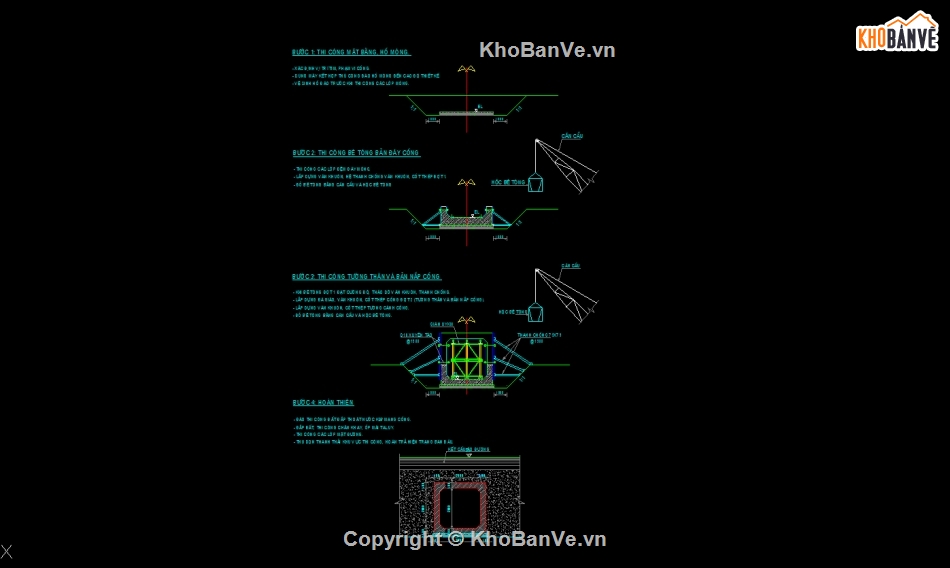 Bản vẽ cống hộp,cống hộp 3x3m,Bản vẽ cad cống hộp