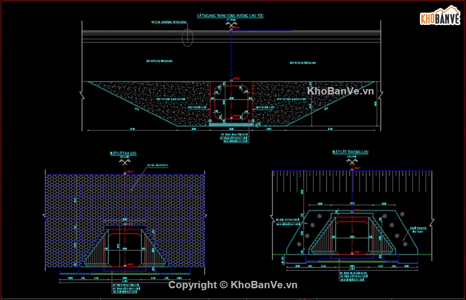 Bản vẽ cống hộp,cống hộp đổ tại chỗ,cống hộp 3x3m
