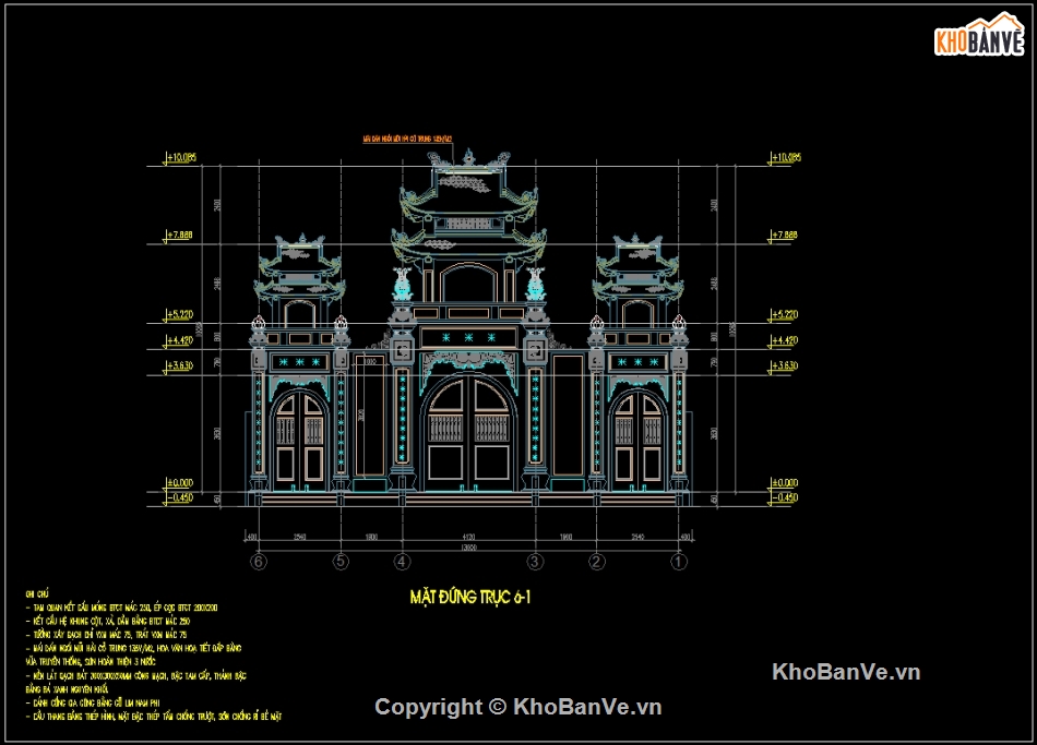 bản vẽ chi tiết chùa,cổng,bản vẽ kiến trúc