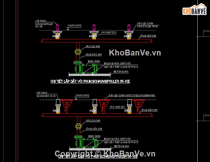 Bản vẽ cơ điện đài phun nước,thiết kế đài phun nước,hệ thống đài phun nước,ME đài phu nước